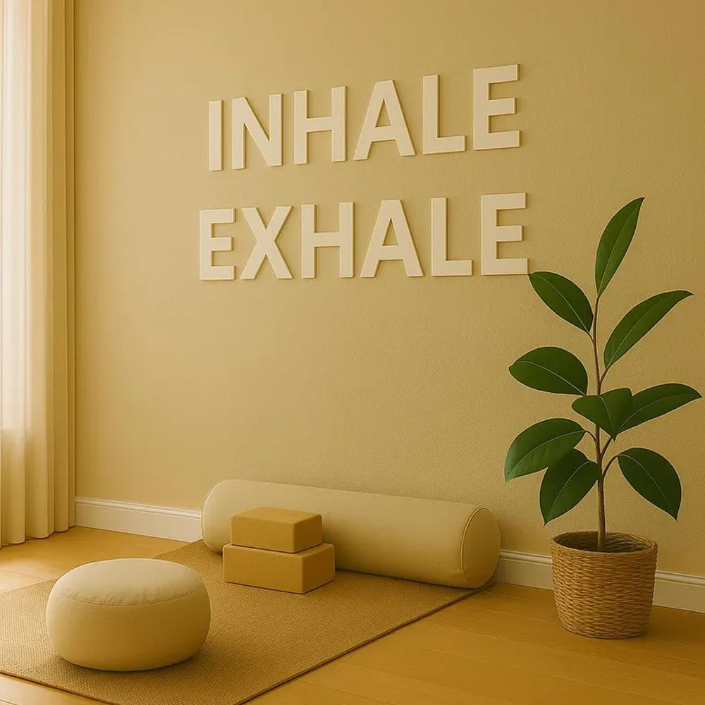 Home Gym Yoga Room - 인헤일 엑스헤일 벽 장식 요가 스튜디오