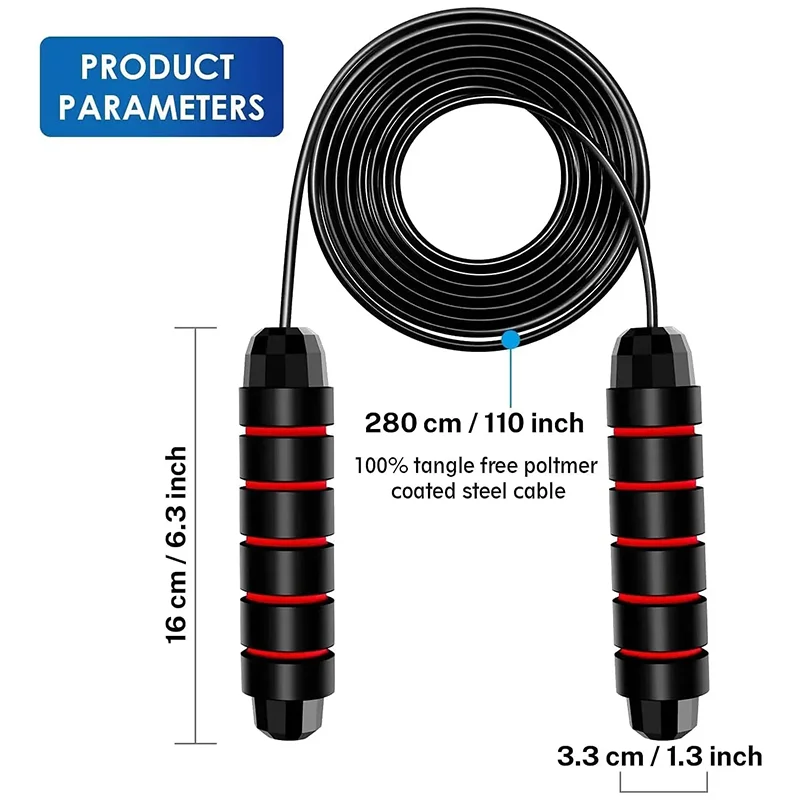 Jump Rope Bearing - 조절 가능한 스틸 와이어 줄넘기, 볼