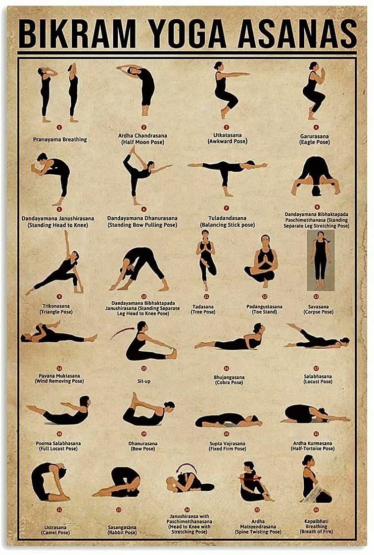 Home Gym Yoga Room - 요가 지식 레트로 금속 틴 사인