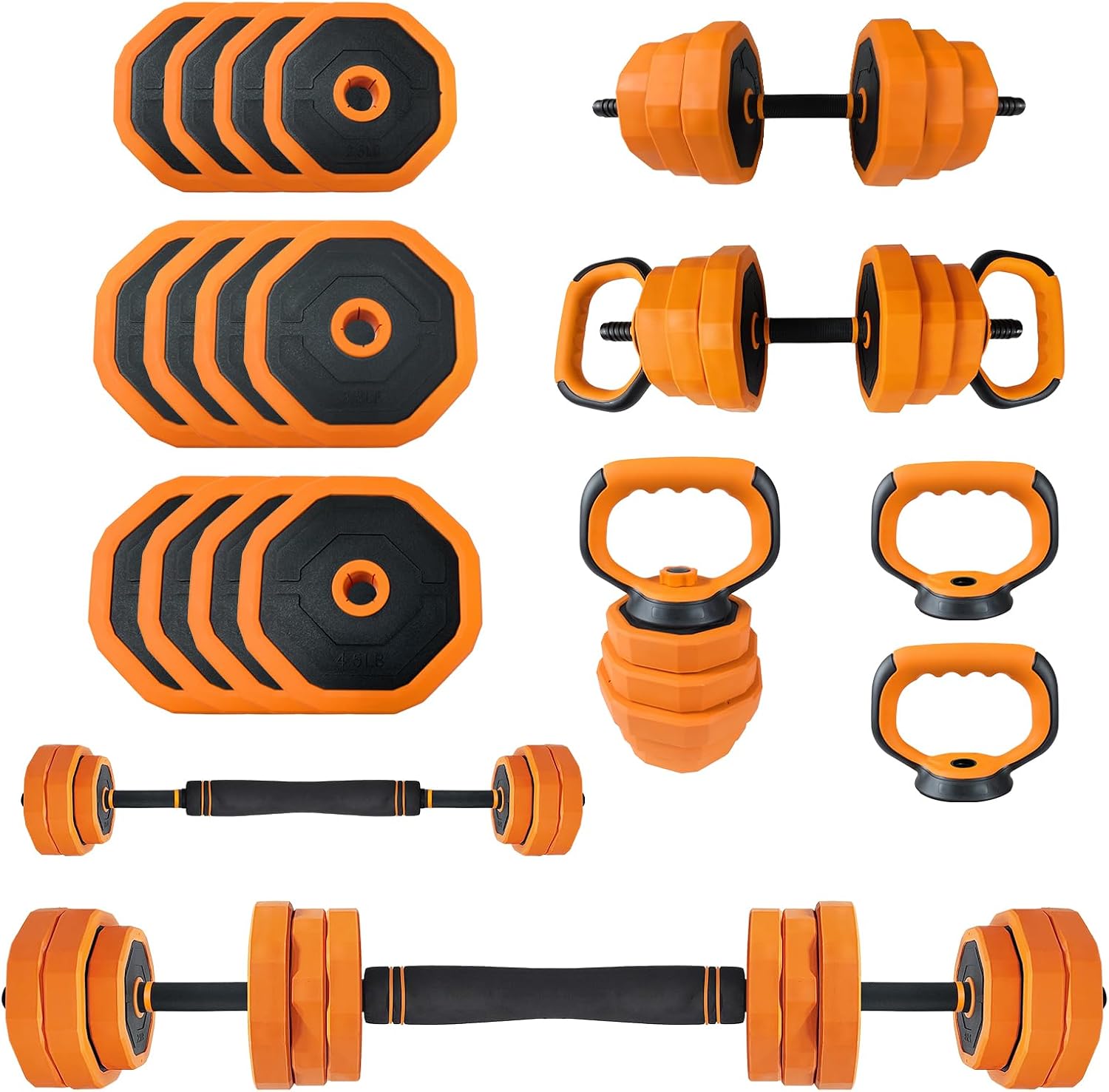 Home Gym Used - 4-in-1 조절식 덤벨 세트, 덤벨, 바벨,