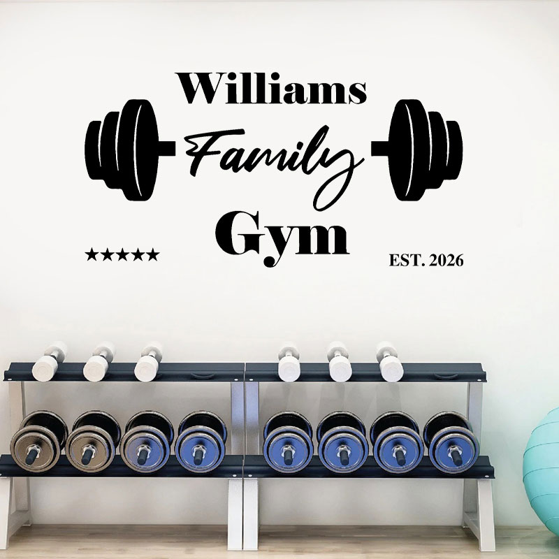 Home Gym Names - 맞춤형 가족 이름 체육관 벽 데칼-개인화