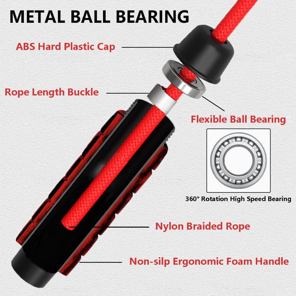 엉킴 방지 가중 점프 로프 폼 핸들 조절 가능한 나일론 - Jump Rope Bearing 리뷰 및 가격