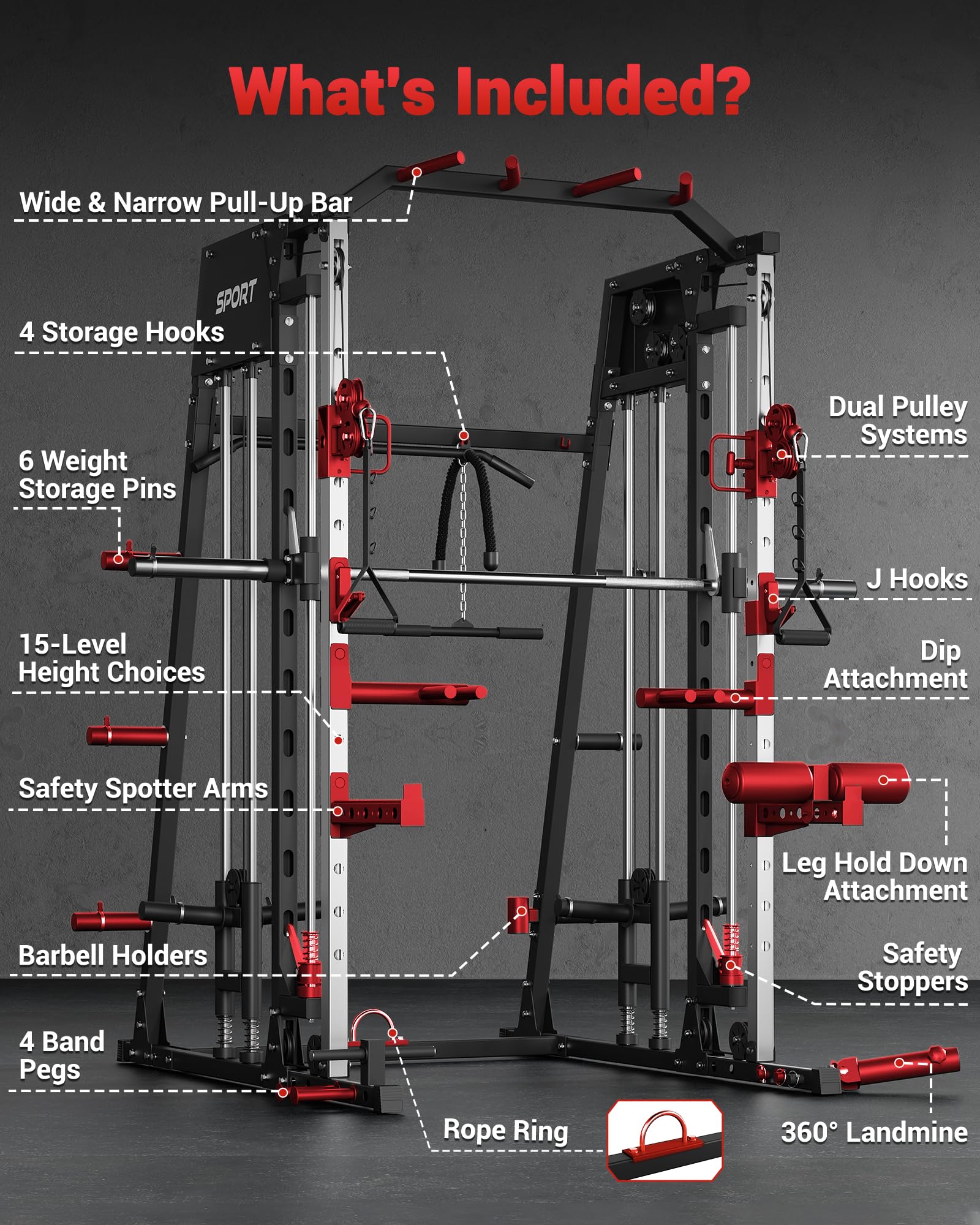 스미스 머신 홈 짐 올인원, 2200LBS 스쿼트 랙  - Home Gym One Machine 리뷰 및 가격