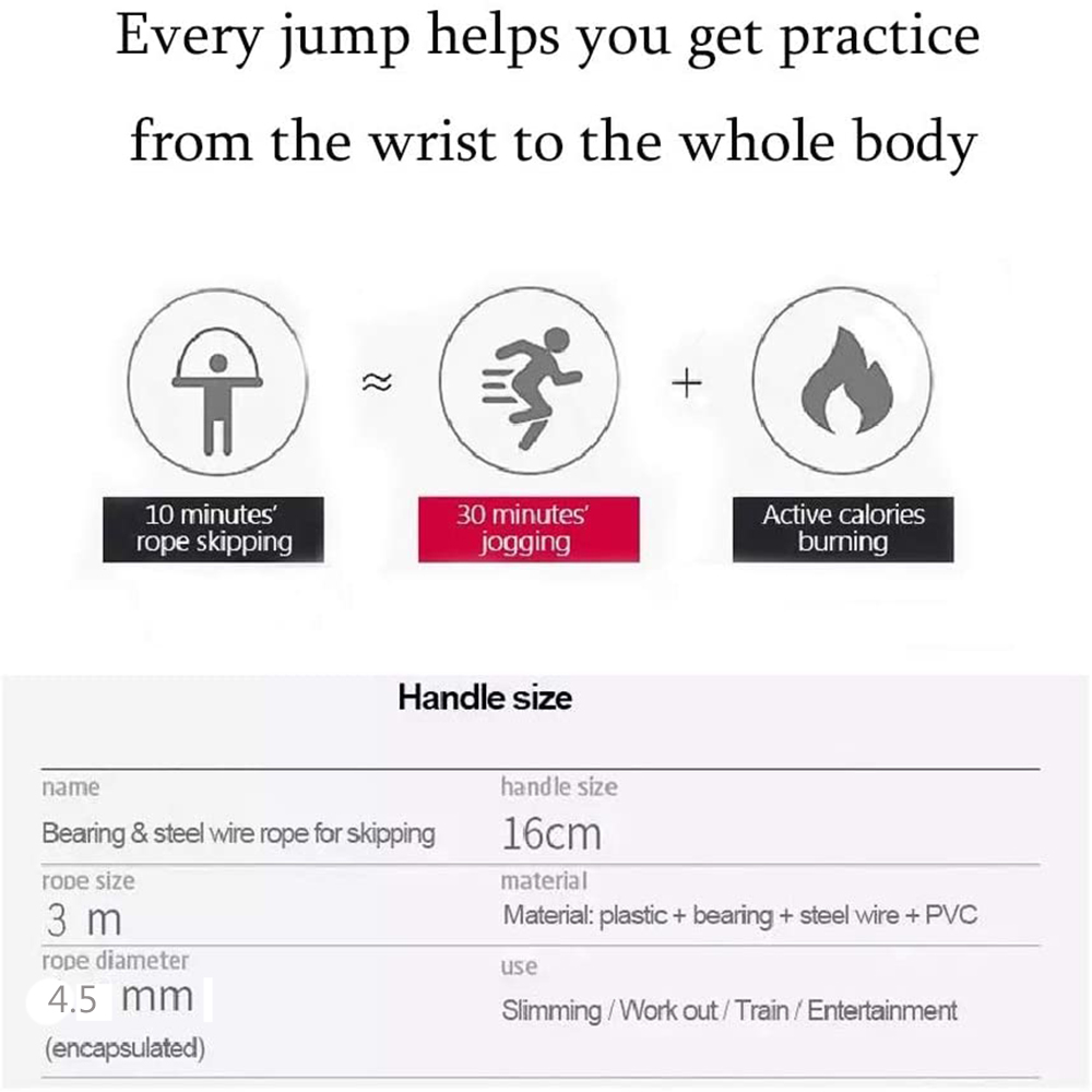메모리 폼 핸들이 있는 줄넘기 피트니스 볼 베어링 케이 - Jump Rope Bearing 리뷰 및 가격
