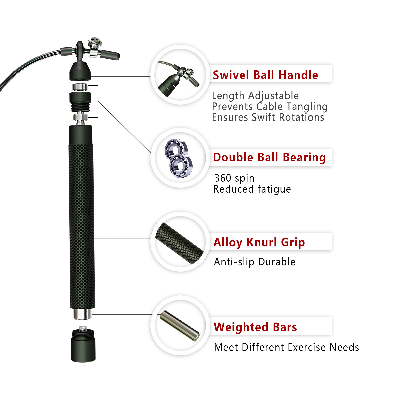 Crossfit 가중 줄넘기 체육관 피트니스 스포츠,  - Jump Rope Bearing 리뷰 및 가격