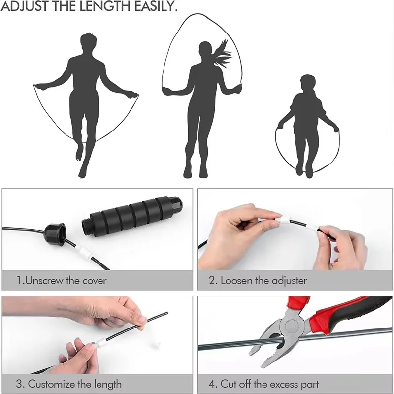 조절 가능한 스틸 와이어 줄넘기, 볼 베어링 손잡이,  - Jump Rope Bearing 리뷰 및 가격