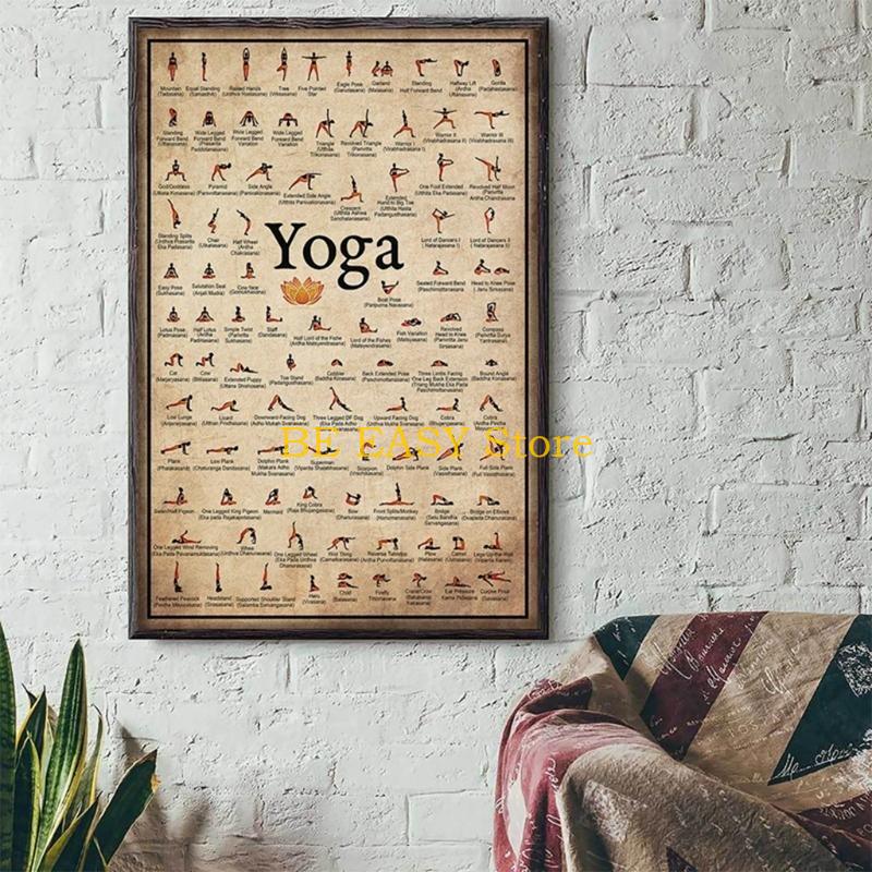 E28F 레트로 빈티지 요가 아트 프린트 Ashtang - Home Gym Yoga Room 리뷰 및 가격