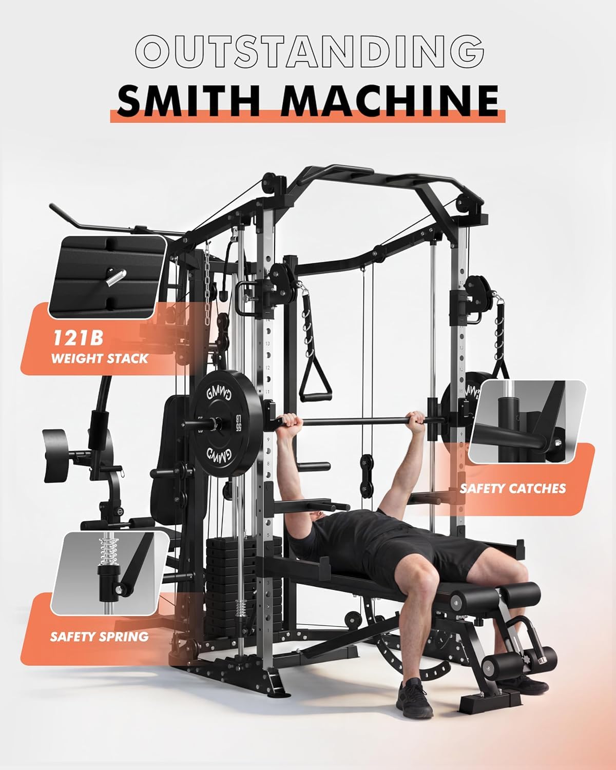 듀얼 스테이션 스미스Δ 머신 파워 케이지, 121파운드 - Home Gym One Machine 리뷰 및 가격