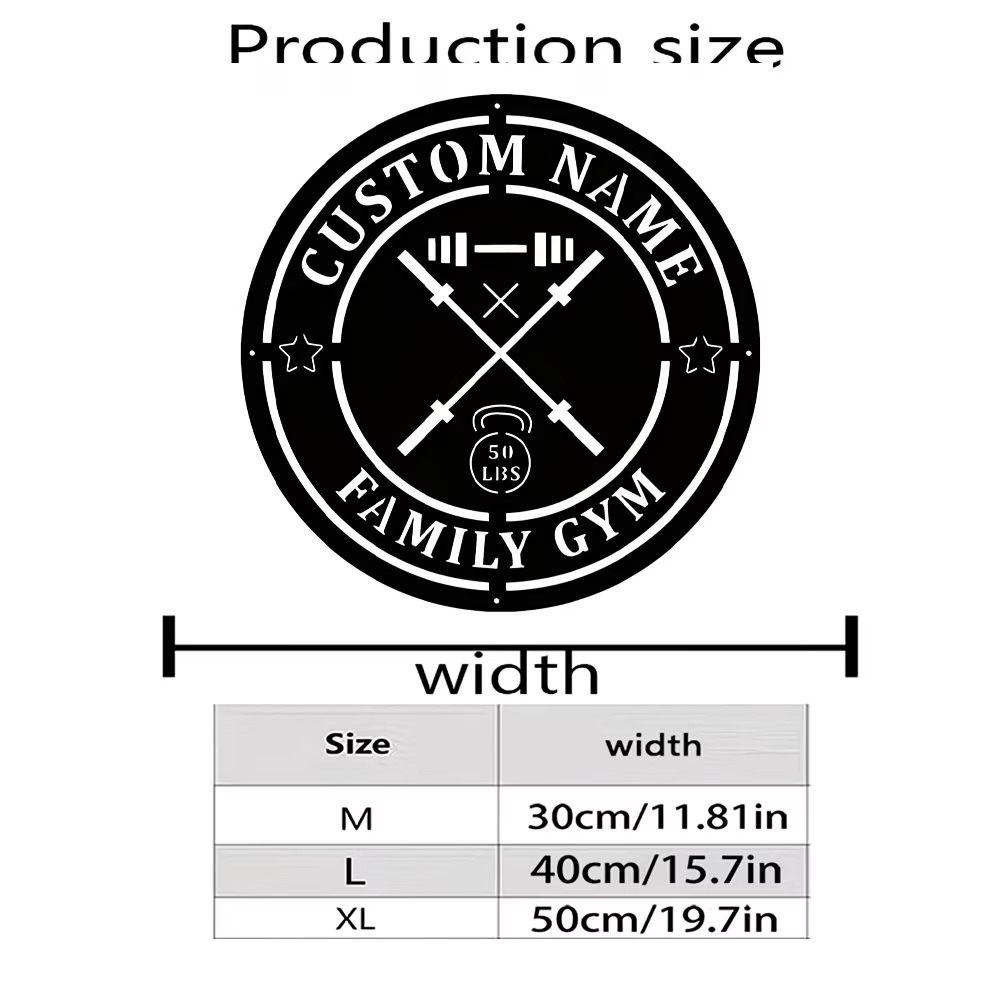 맞춤형 헬스장 금속 간판 (바벨 & 덤벨 실루엣 포함) - Home Gym Names 리뷰 및 가격