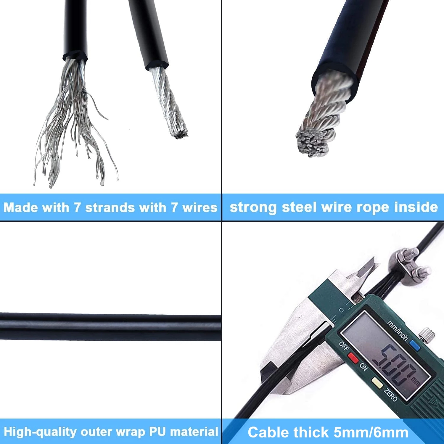 100 미터 4/5/6mm 두꺼운 홈 웨이트 리프팅 풀 - Home Gym Cable 리뷰 및 가격