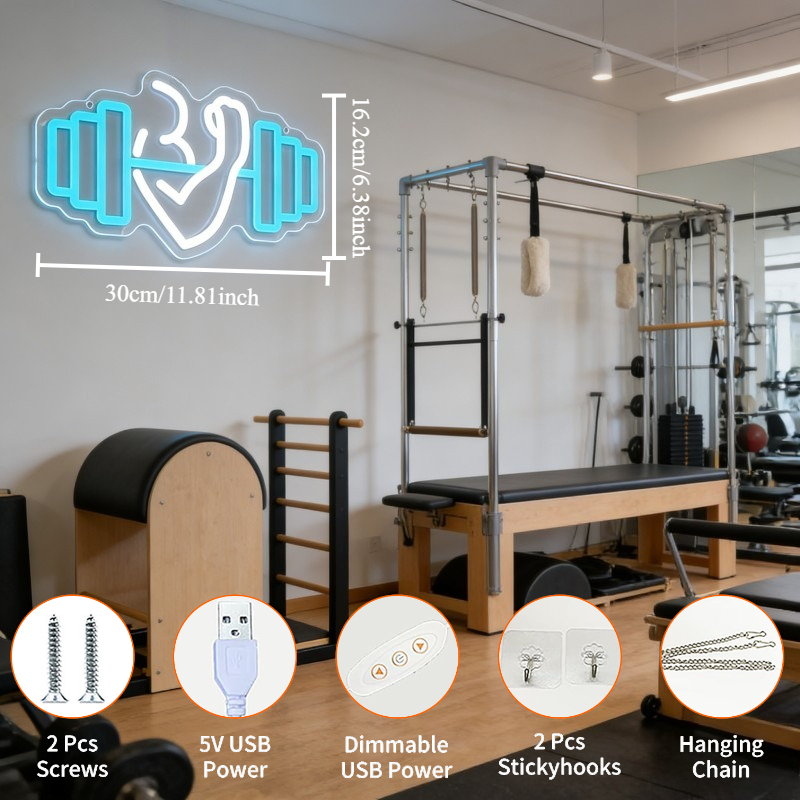 이두근 덤벨 네온사인 LED 벽 장식, 홈짐, 요가 스 - Home Gym Yoga Room 리뷰 및 가격