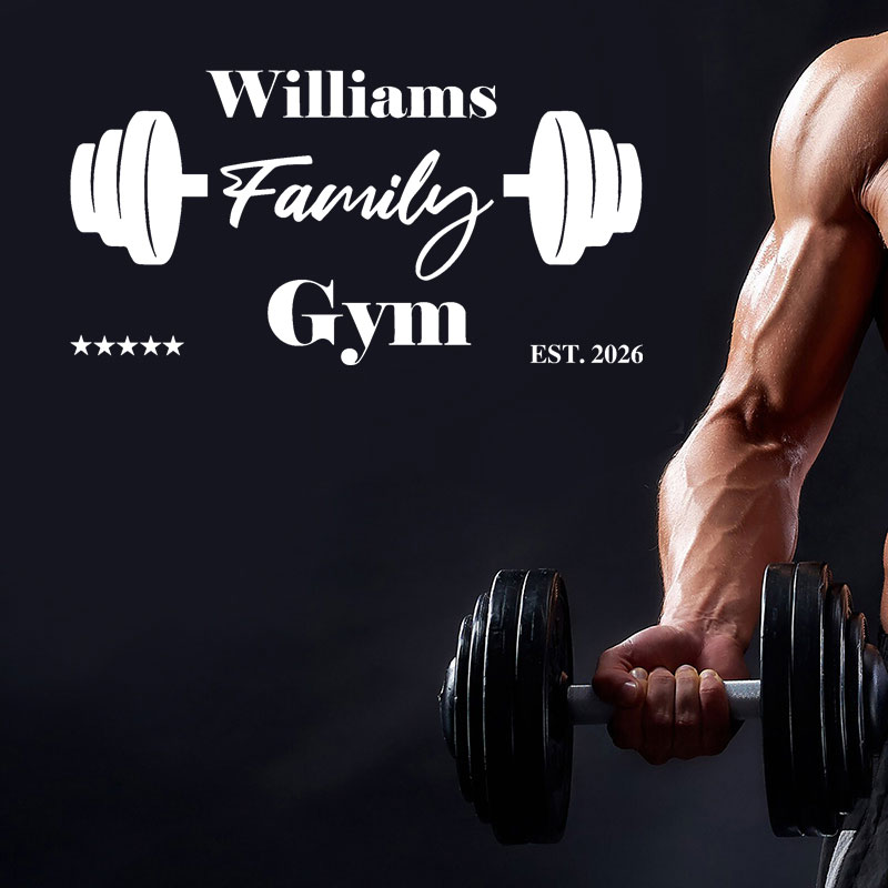 맞춤형 가족 이름 체육관 벽 데칼-개인화 된 홈 체육관 - Home Gym Names 리뷰 및 가격